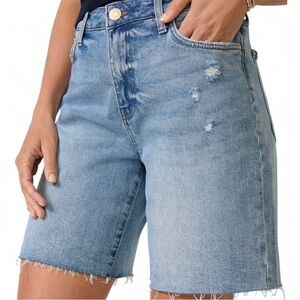 NWT KUT From The Kloth Hailey High Rise Bermuda Shorts Size 4 Raw Hem Evereve